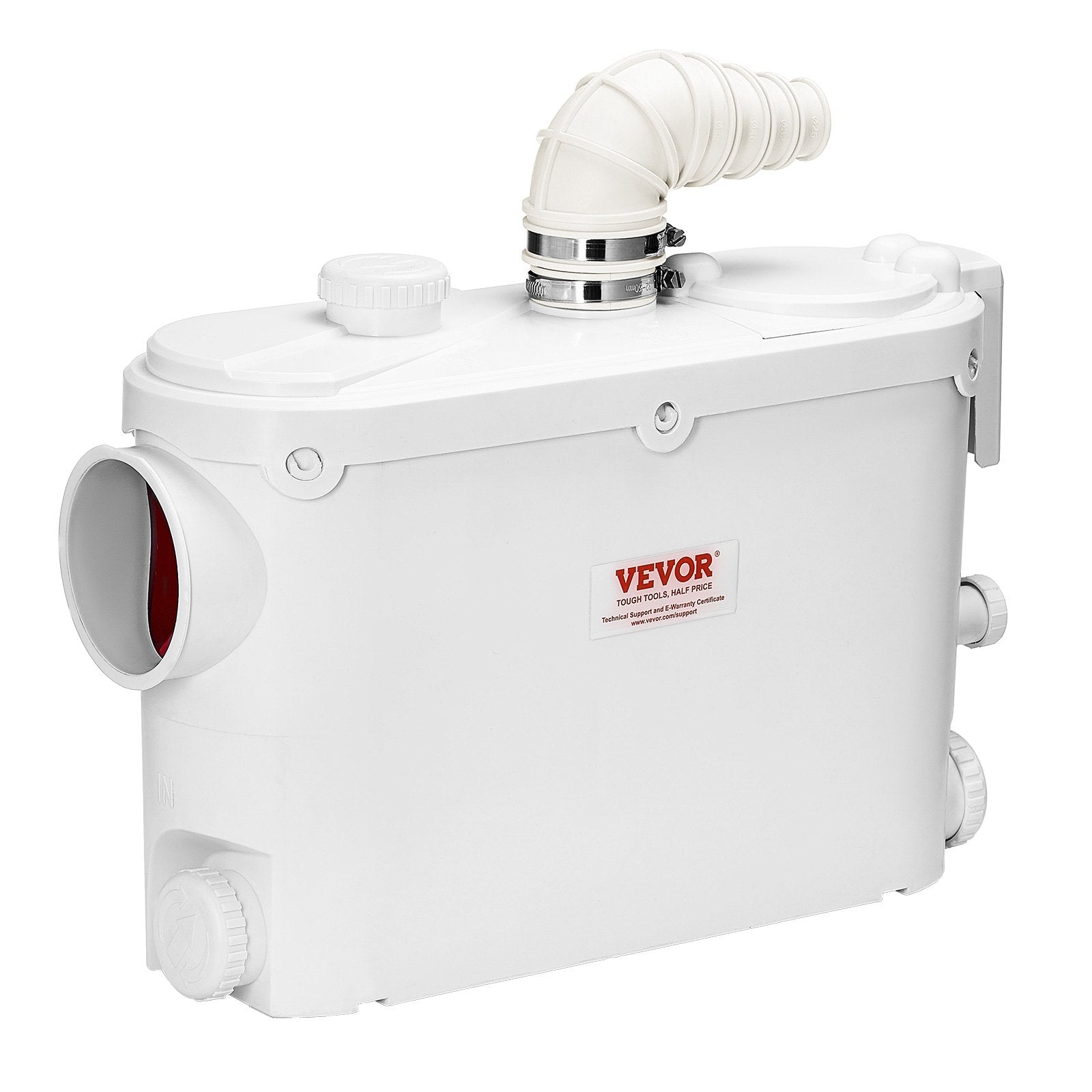 VEVOR Macerator Pump 500W 29 GPM Flow 26 ft Head Lift for Wall-Hung Toilet Sink