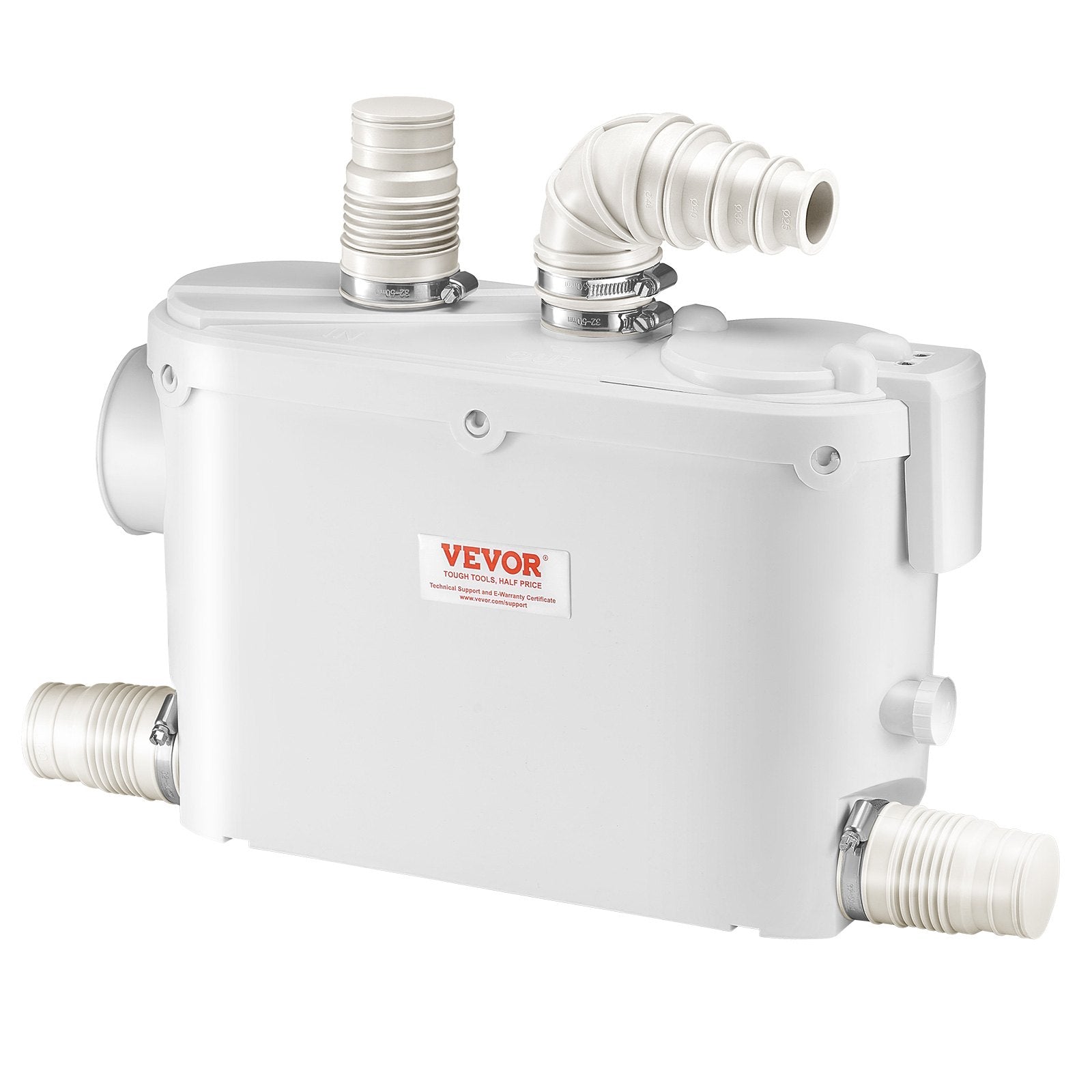 VEVOR Macerator Pump 500W 29 GPM Flow 26 ft Head Lift for Wall-Hung Toilet Sink