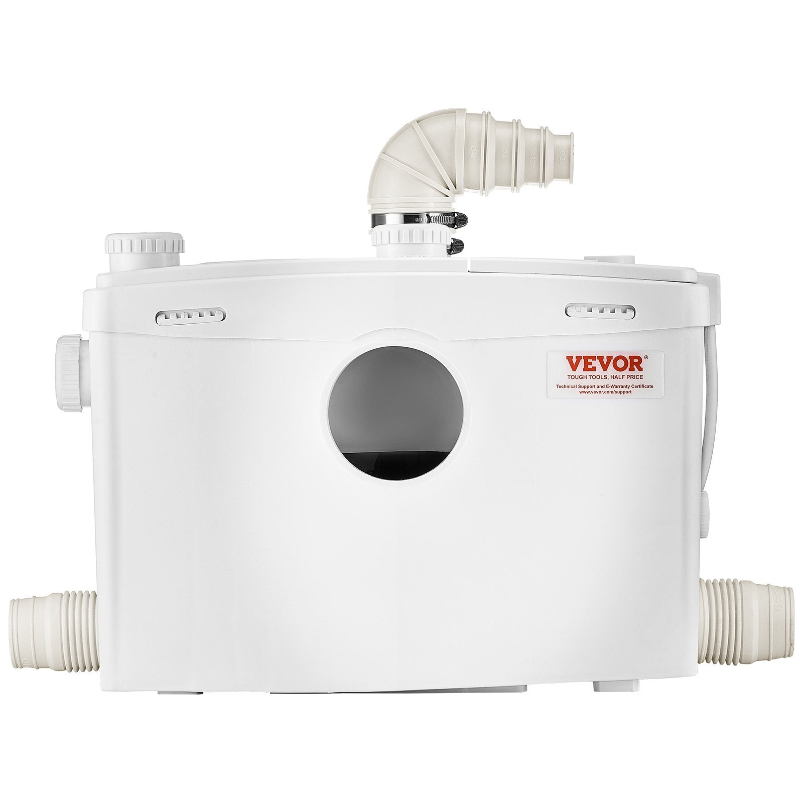 VEVOR Macerator Pump 1200W 48 GPM Flow 33 ft Head Lift for Toilet Basement Sink