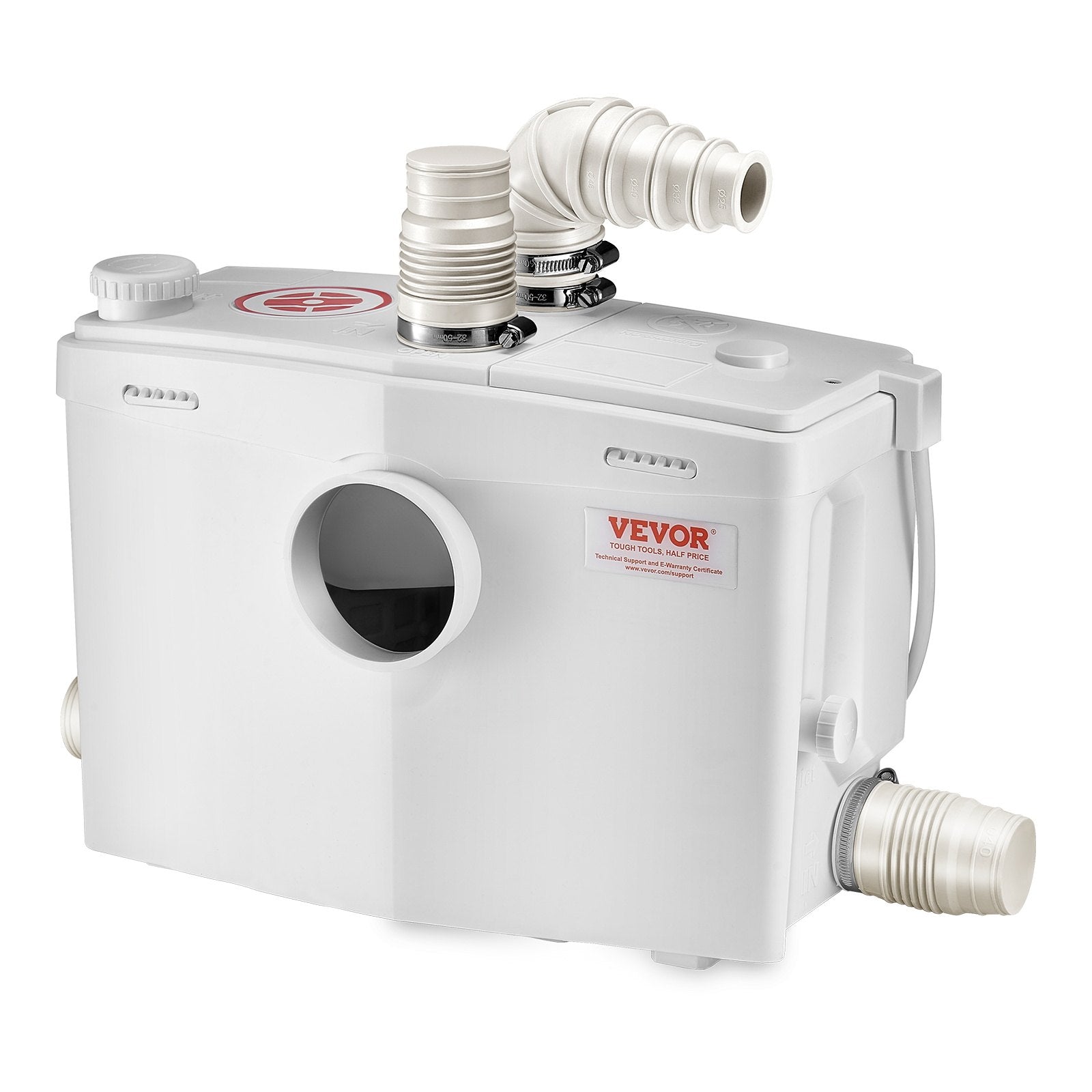 VEVOR Macerator Pump 1200W 48 GPM Flow 33 ft Head Lift for Toilet Basement Sink