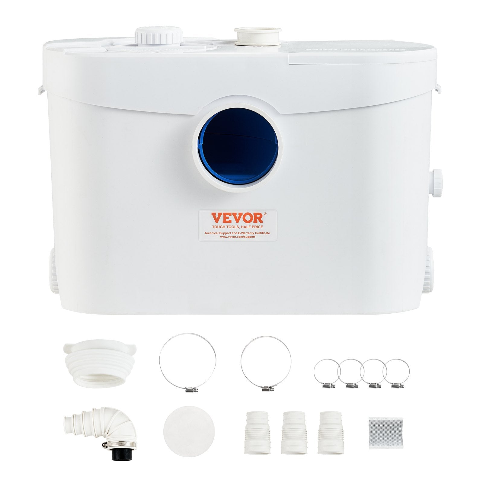 VEVOR Macerator Disposal Pump Basement Macerator Pump 700W with 3 Water Inlets