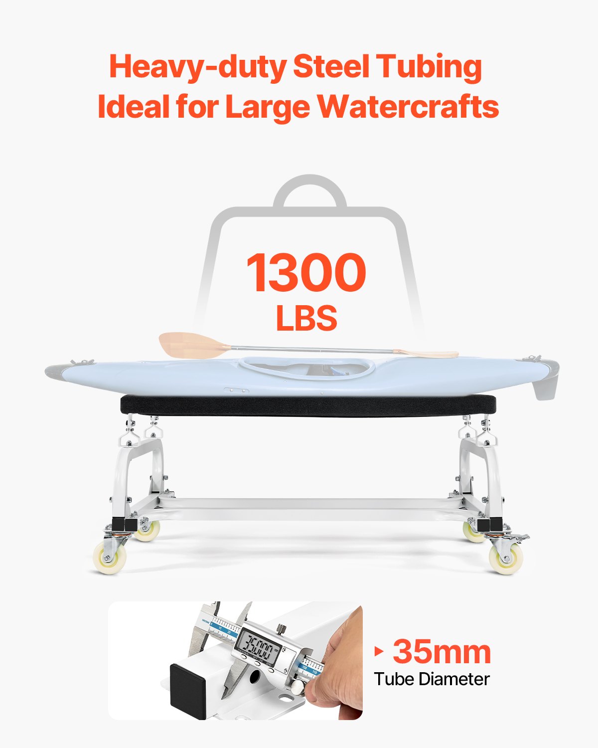 VEVOR Watercraft PWC Dolly Boat 1300 lbs Capacity Jet Ski Stand Storage Cart