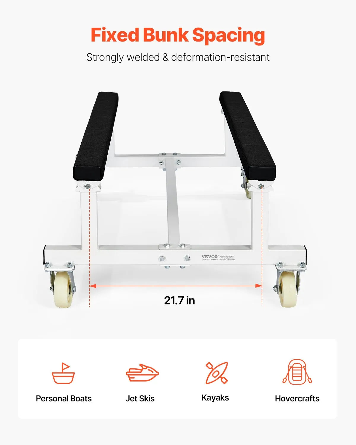 VEVOR Watercraft PWC Dolly Boat 1800 lbs Capacity Jet Ski Stand Storage Cart