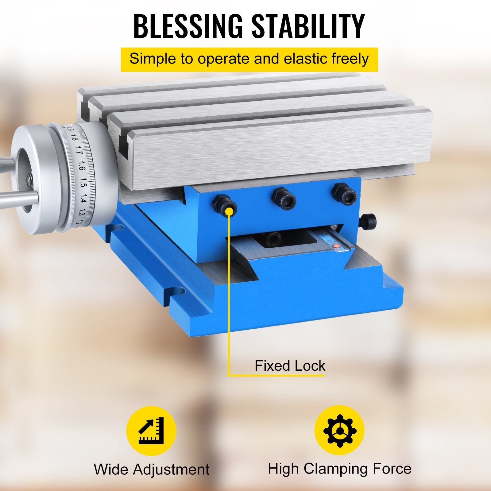 VEVOR Milling Machine Work Table Slide Milling Working Cross Table Machine Compound Slide Milling Table Precision Milling Cross Worktable (7.3 x 4 Inch)