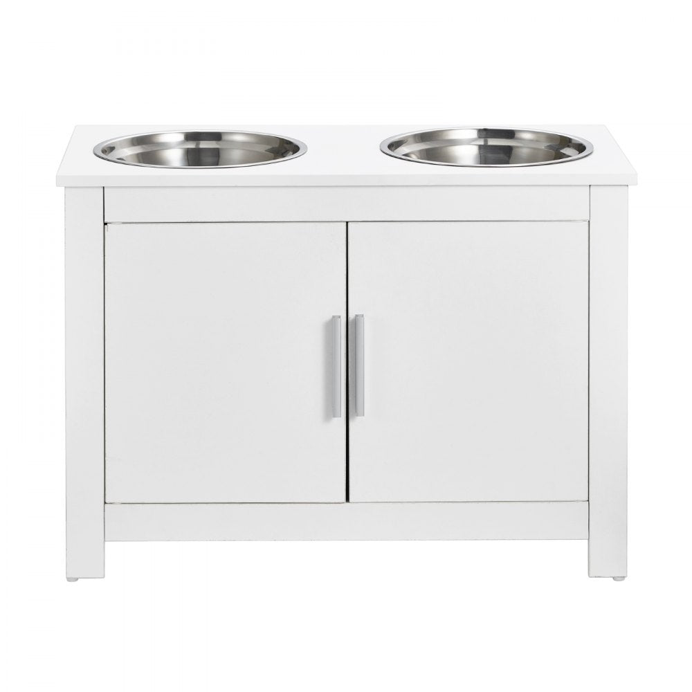 VEVOR Pet Feeding Station w/ 2 Elevated Dog Bowls Dog Food & Toy Storage Cabinet
