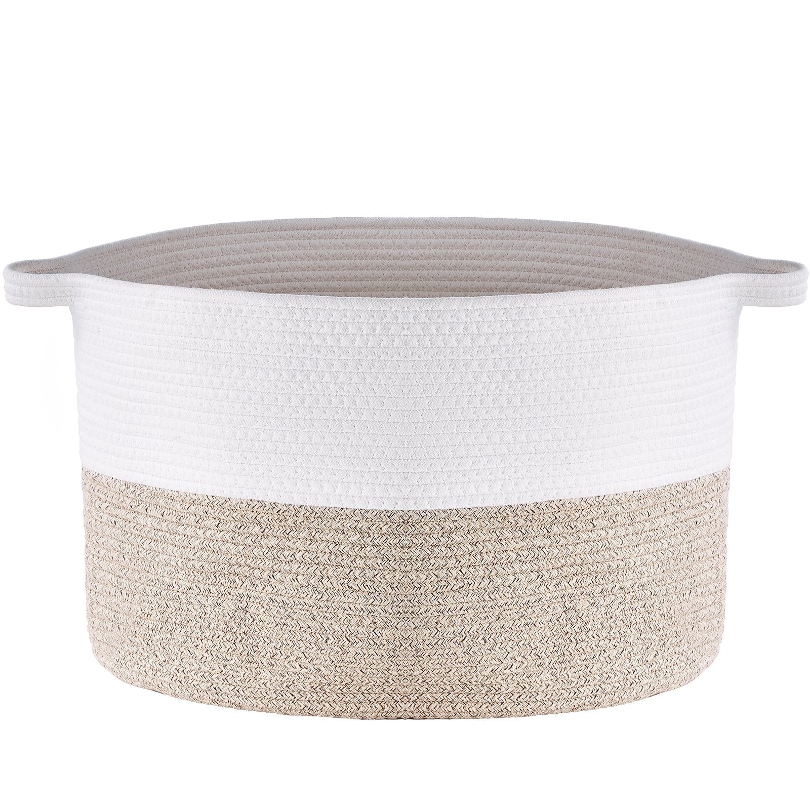VEVOR Cotton Rope Storage Basket 87L Woven Blanket Basket 20 x 20 x 14 in