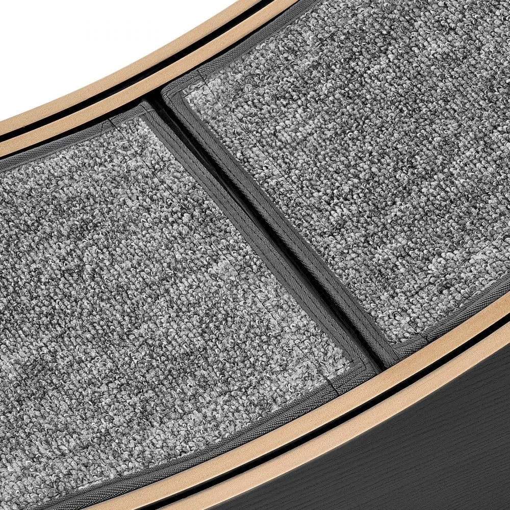 VEVOR Cat Exercise Wheel, 48 in Wooden Cat Running Wheel for Indoor Cats up to 28 lbs, Cats Treadmill with Carpeted Runway & Locking Mechanism, Quiet Kitten Sport Toys for Pets Fitness & Health, Black