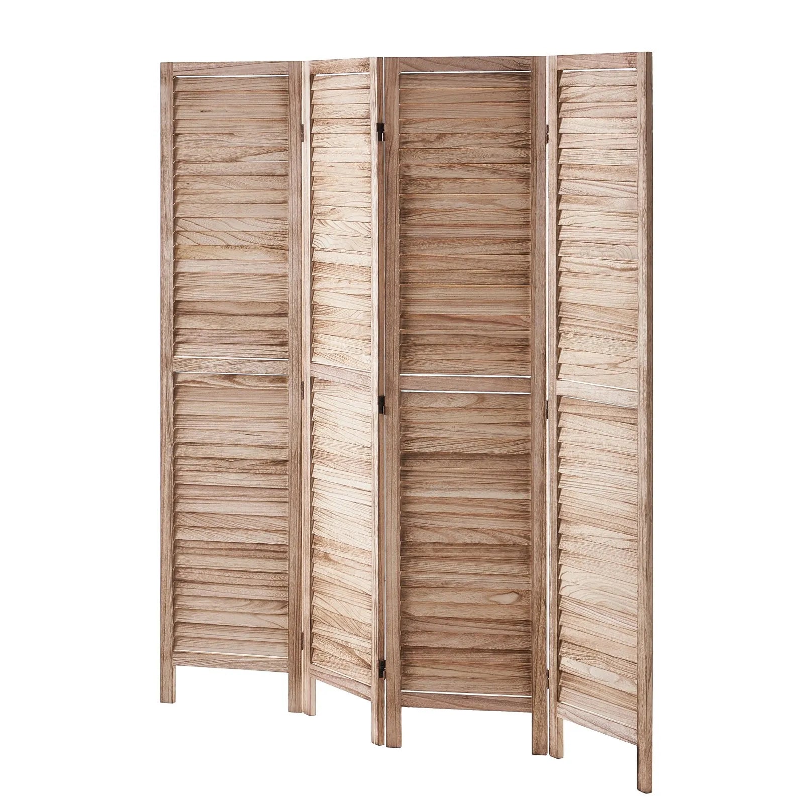 VEVOR Wood Room Divider Wooden Privacy Screen 4 Panel Room Separation Divider