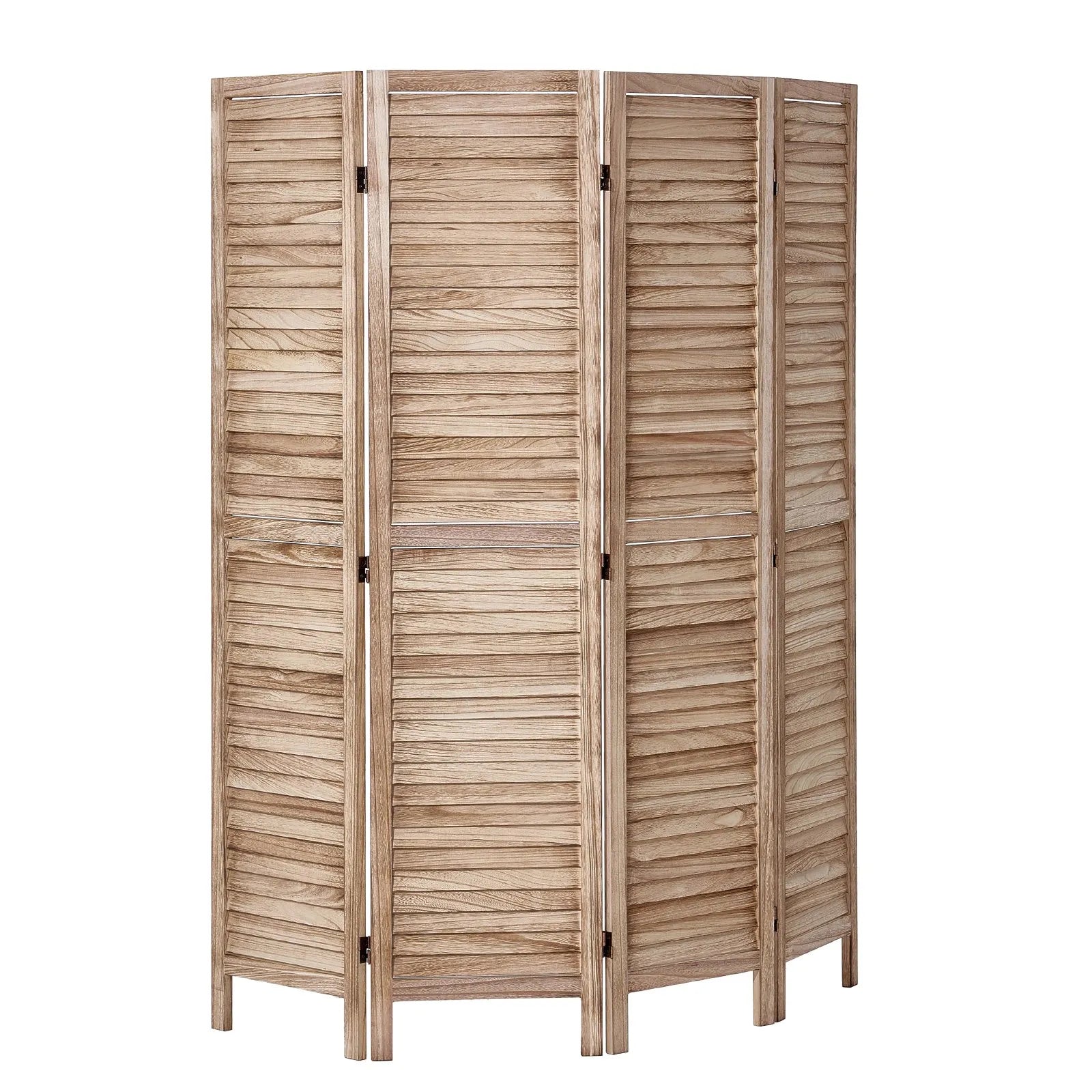 VEVOR Wood Room Divider Wooden Privacy Screen 4 Panel Room Separation Divider