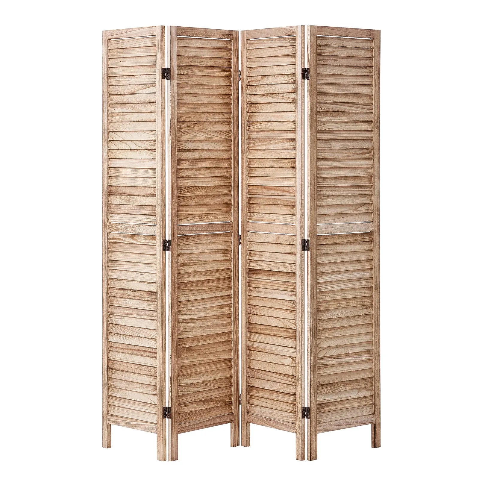 VEVOR Wood Room Divider Wooden Privacy Screen 4 Panel Room Separation Divider