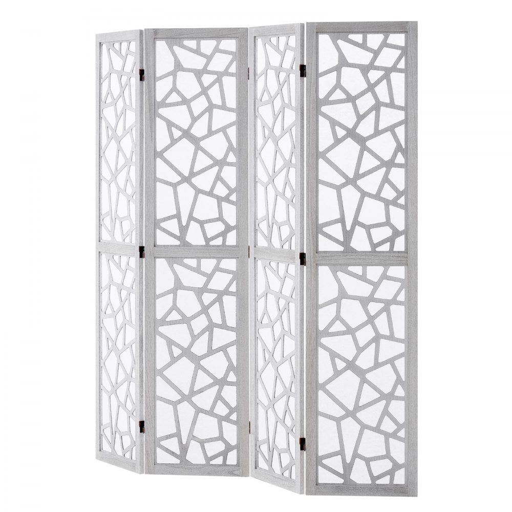 VEVOR Wood Room Divider Wooden Screen 4 Panel Room Separation Privacy Screen