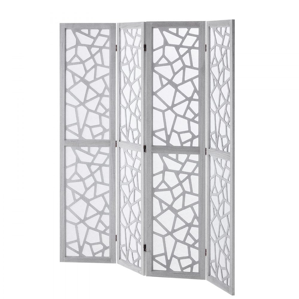VEVOR Wood Room Divider Wooden Screen 4 Panel Room Separation Privacy Screen