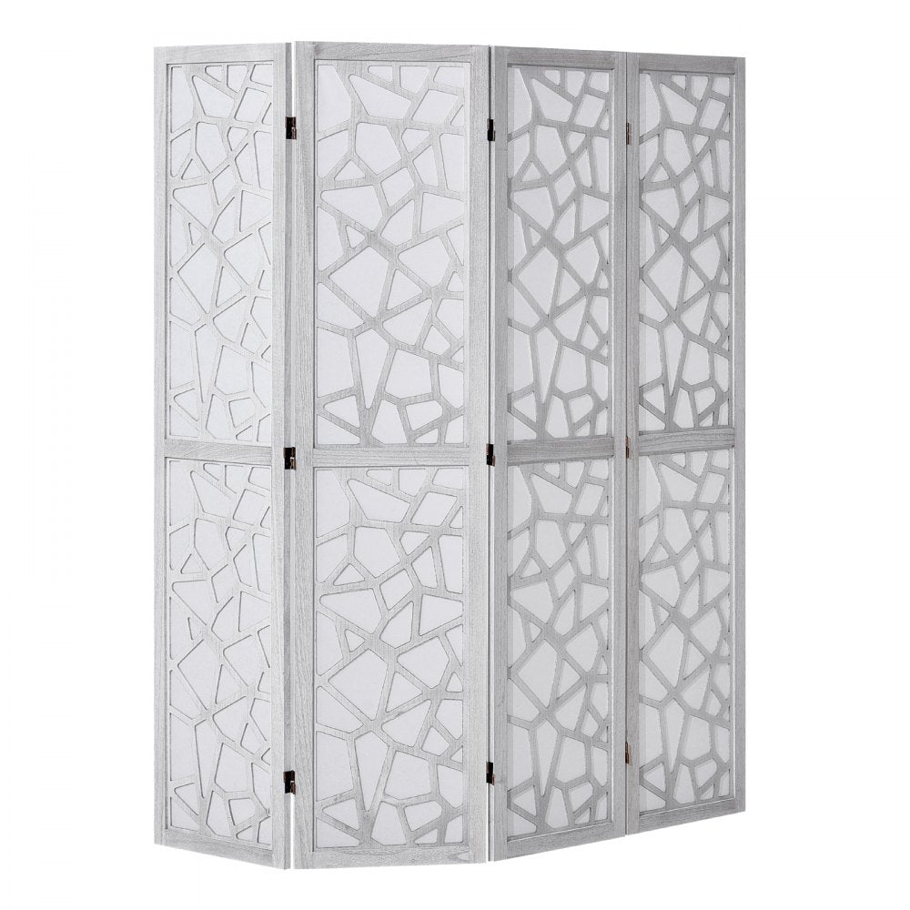 VEVOR Wood Room Divider Wooden Screen 4 Panel Room Separation Privacy Screen