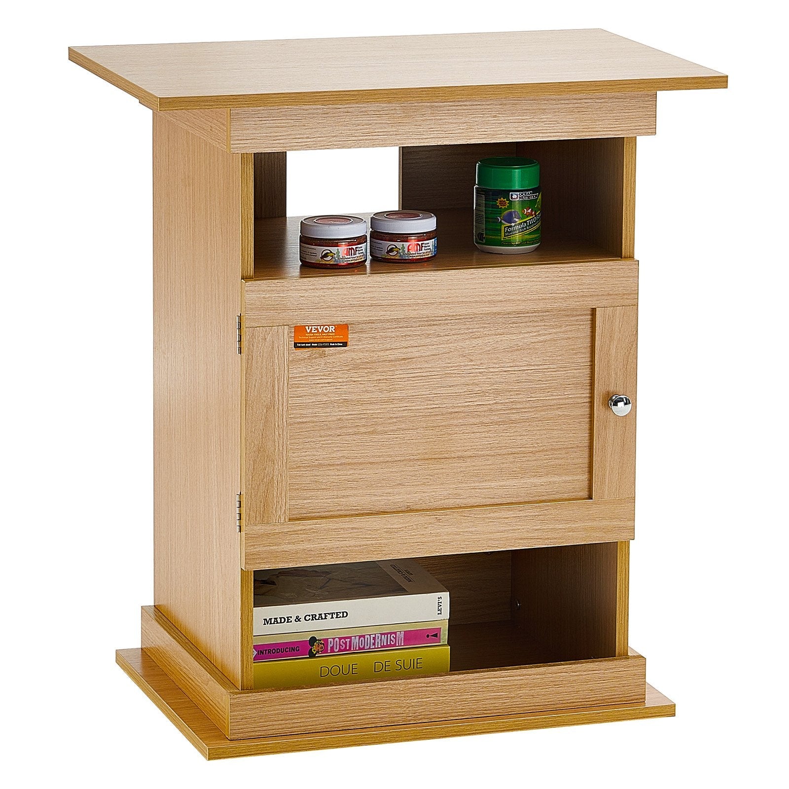 VEVOR Aquarium Stand, 20 Gallon Fish Tank Stand, 25.2 x 15.7 x 28.3 in MDF Turtle Tank Stand, 167.6 lbs Load Capacity, Reptile Tank Stand with Storage, Cabinet and Hardware Kit, Basswood Color