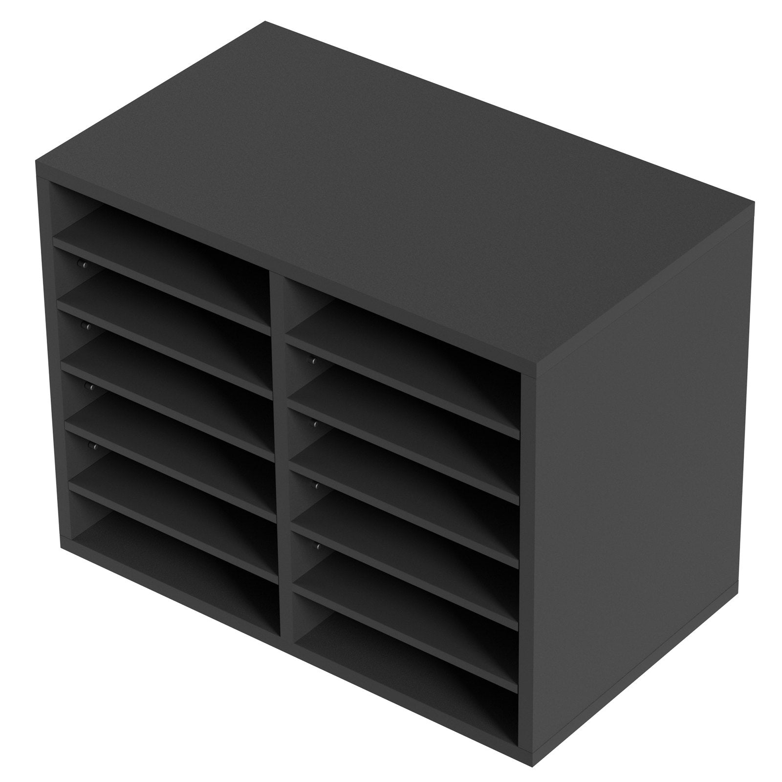 VEVOR Literature Organizers, 12 Compartments Office Mailbox with Adjustable Shelves, Wood Literature Sorter 20.4x12x16.1 inches for Office, Home, Classroom, Mailrooms Organization, EPA Certified Grey