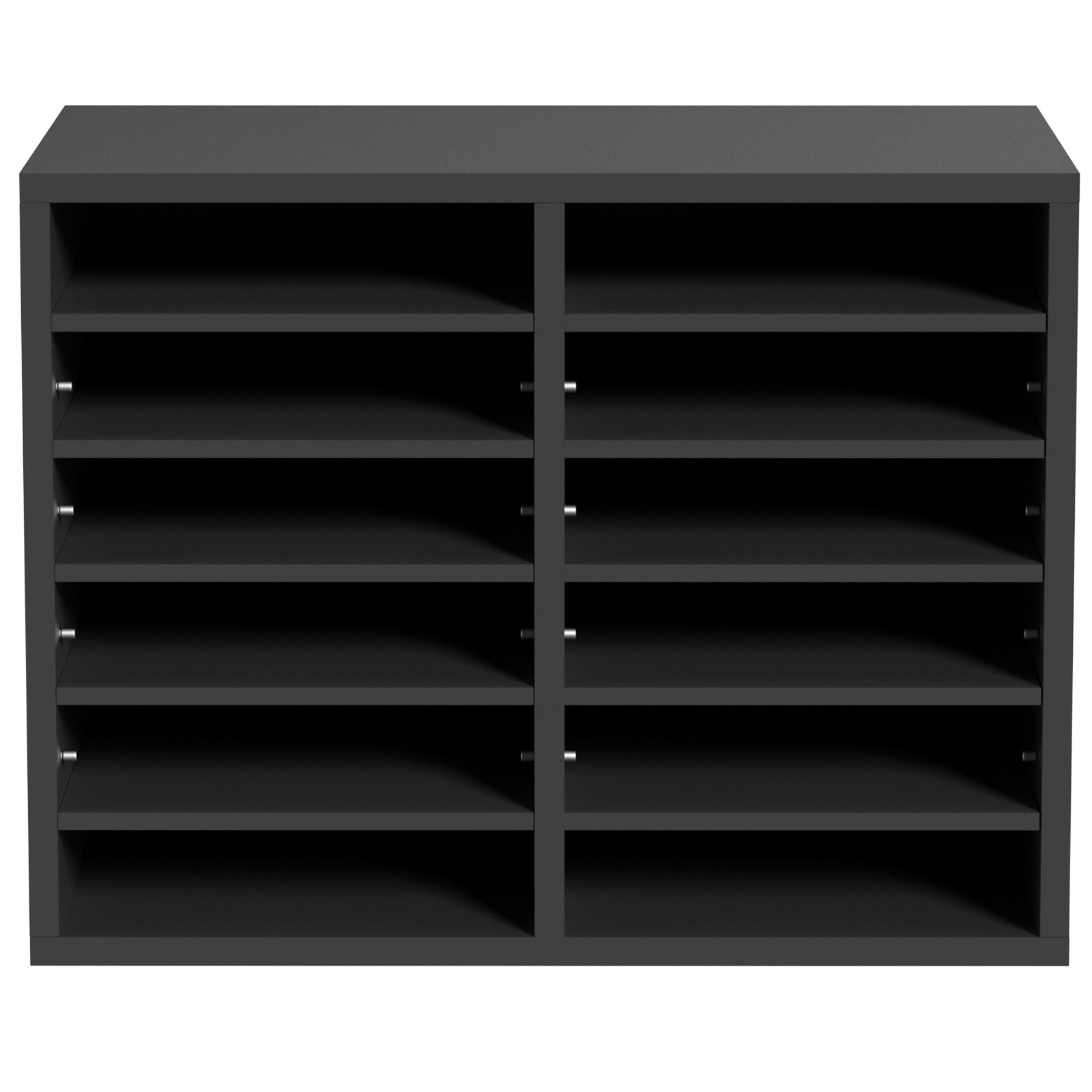 VEVOR Literature Organizers, 12 Compartments Office Mailbox with Adjustable Shelves, Wood Literature Sorter 20.4x12x16.1 inches for Office, Home, Classroom, Mailrooms Organization, EPA Certified Grey
