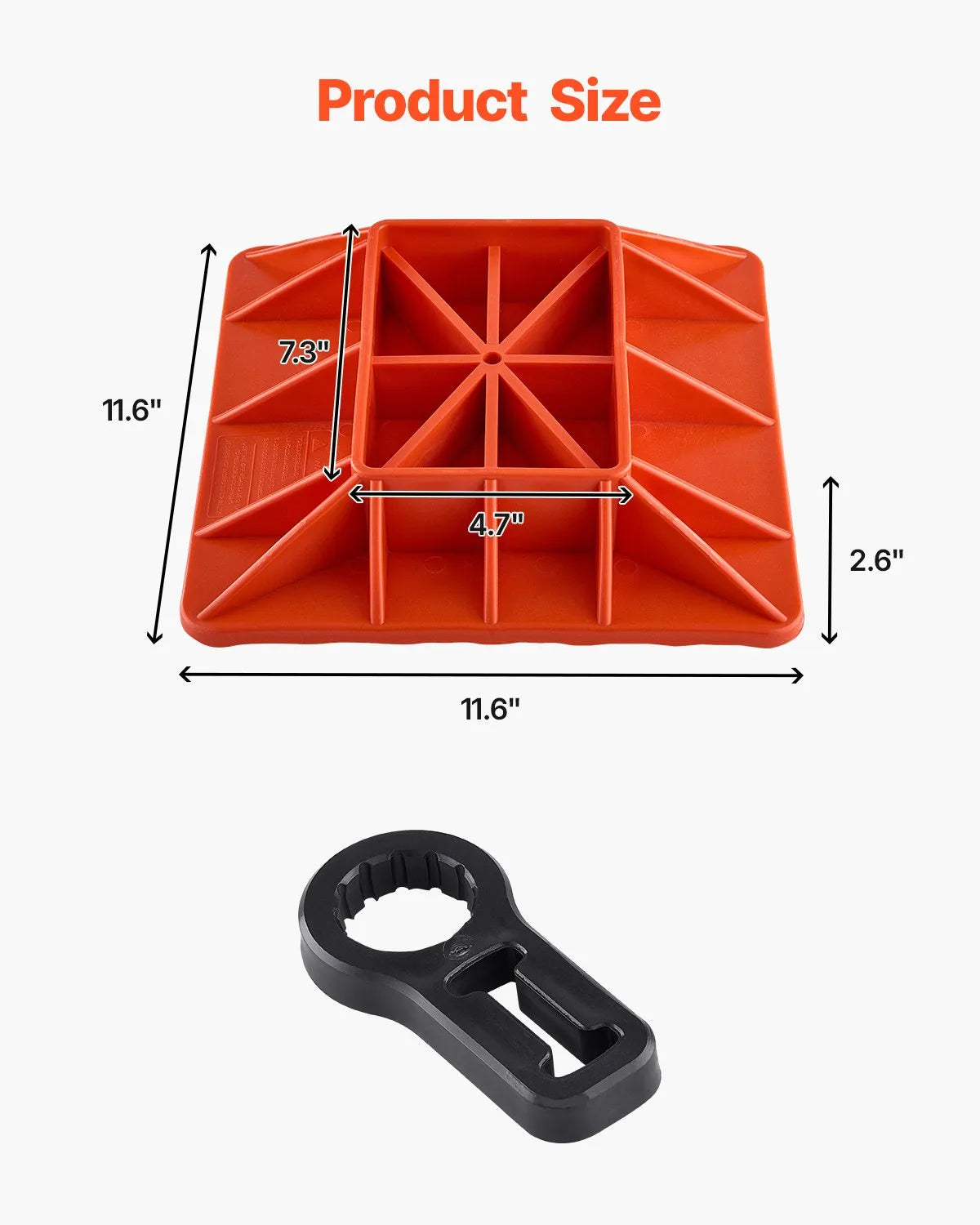 VEVOR High Lift Jack Base and Handle Keeper, 11.6" x 11.6" Off Road Jack Stand Base with 7000 Pound Capacity, Heavy-Duty Farm Jacks Support Stand for Most Jacks with 7.3" x 4.7" Base, Red
