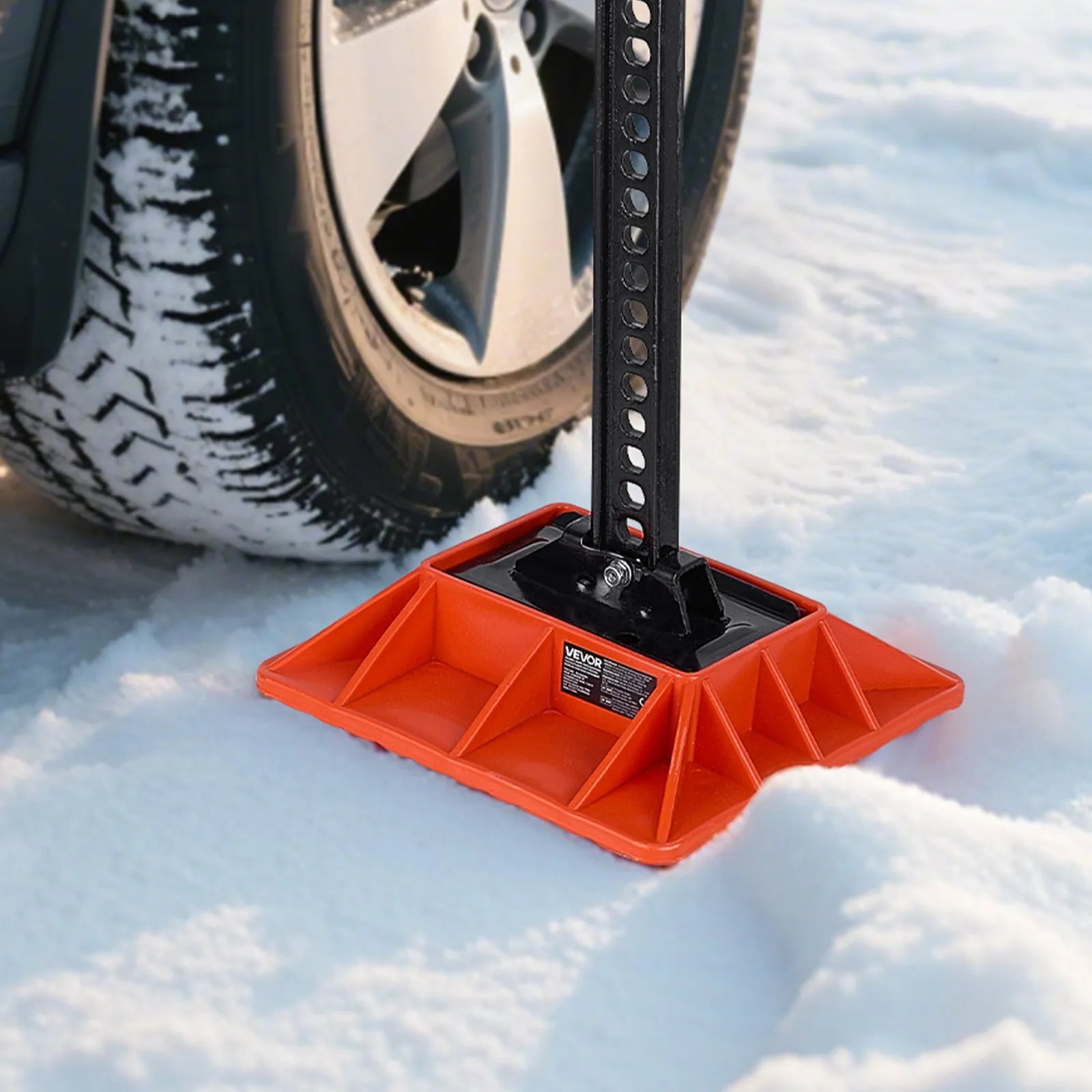 VEVOR High Lift Jack Base and Handle Keeper, 11.6" x 11.6" Off Road Jack Stand Base with 7000 Pound Capacity, Heavy-Duty Farm Jacks Support Stand for Most Jacks with 7.3" x 4.7" Base, Red
