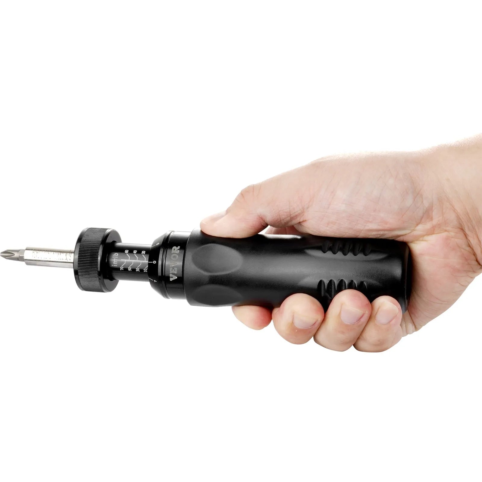 VEVOR Torque Screwdriver, 1/4" Drive Screwdriver Torque Wrench, Electrician Torque Screwdriver with Scale, 10-70 in/lbs Torque Range, 1 in-lbs Torque Increment Torque Screwdriver with Bits & Case