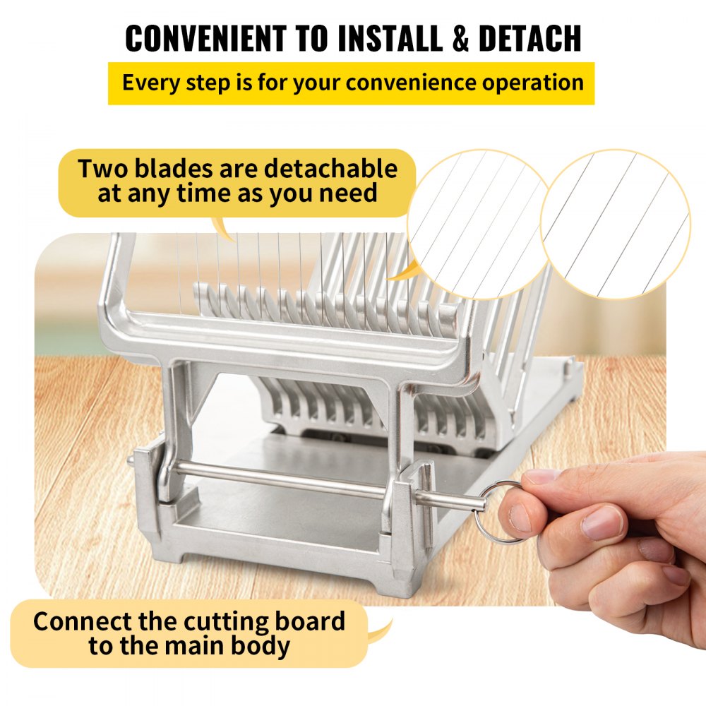 VEVOR Cheese Cutter With Wire 1 cm & 2 cm Cheeser Butter Cutting Blade Replaceable Cheese Slicer Wire, Aluminum Alloy Commercial Cheese Slicer w/ 304 Stainless Steel Wire Kitchen Cooking Baking Tool