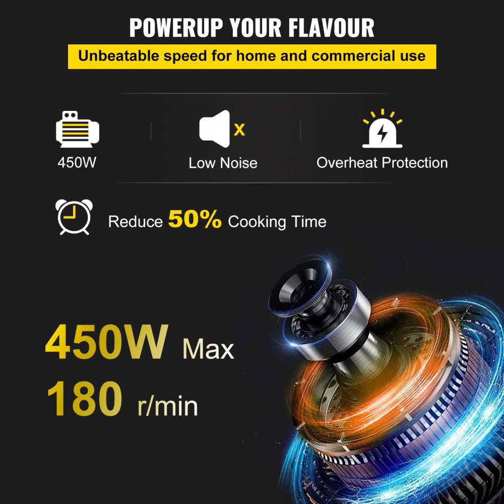 VEVOR Commercial Meat Tenderizer Stainless Steel Electrical Meat Tenderizer 450W Meat Tenderizer Machine Heavy Duty Meat Tenderizer Electric Machine Kitchen Tool For Tenderizing Meat