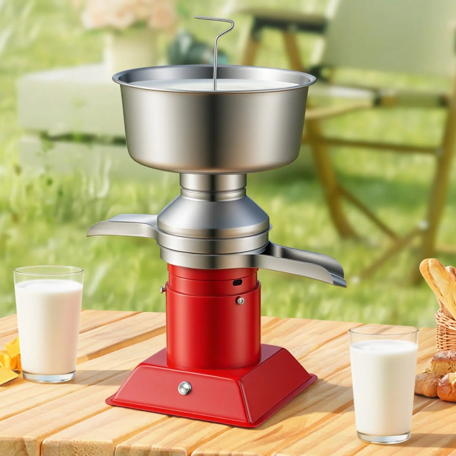 Electric Milk Cream Separator – 60L/H Stainless Steel Dairy Separator Machine (40W, 100–240V)