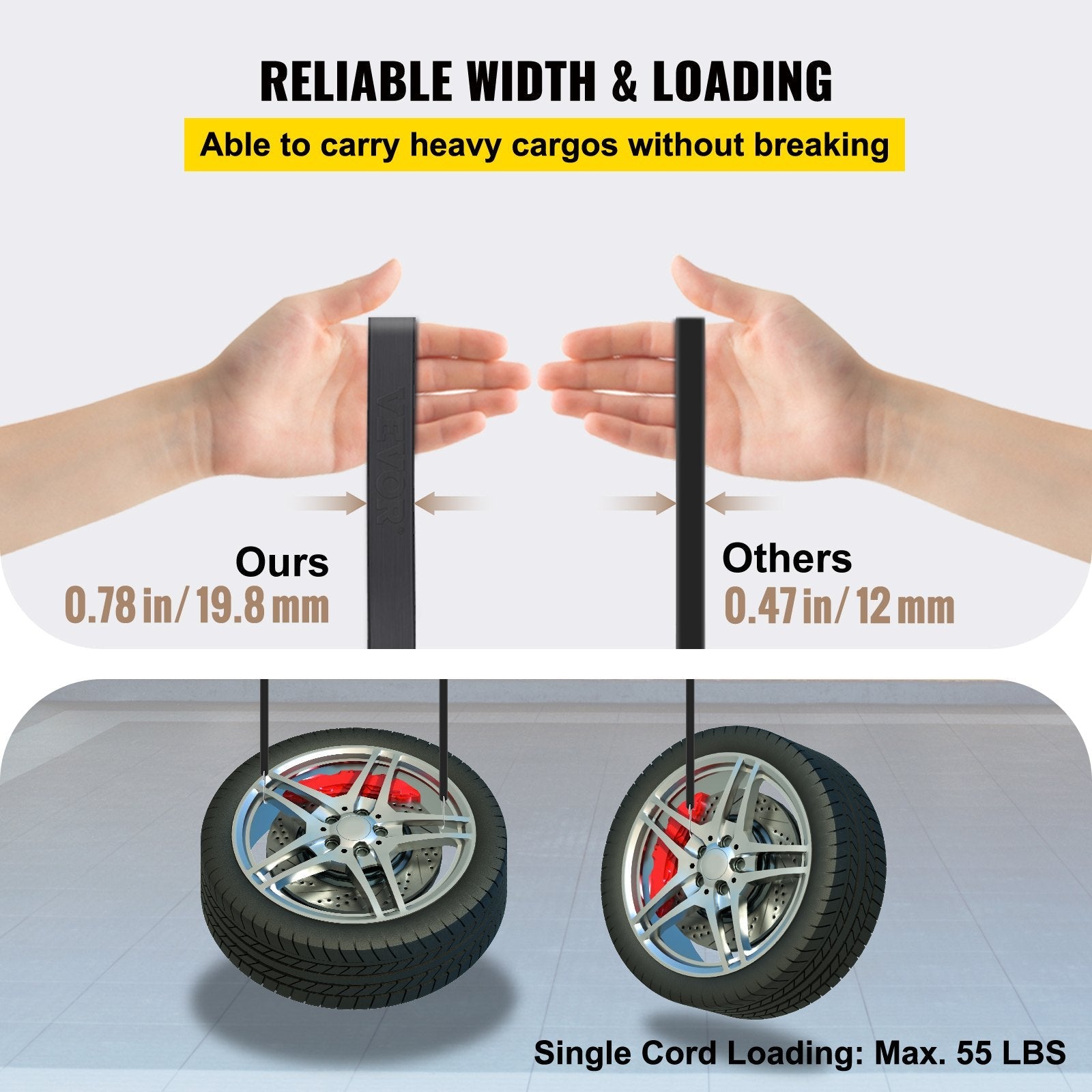 VEVOR Rubber Bungee Cords, 53 Pack 41" Long, Weatherproof Natural Rubber Tie Down Straps with Crimped S Hooks, Heavy Duty Outdoor Tarp Straps for Securing Flatbed Trailers, Canvases, Cargo, and More