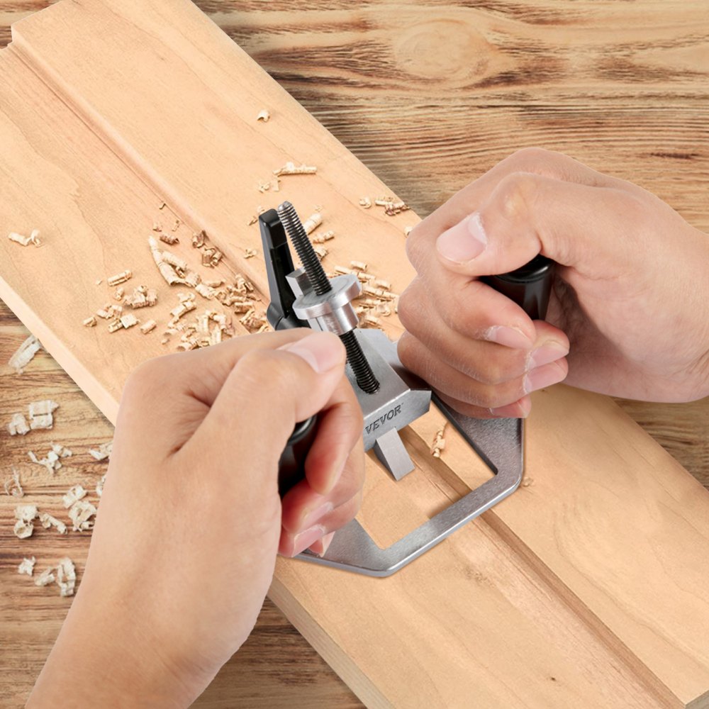 VEVOR Router Plane, Easy Adjustable Blade Hand Planer, Comfortable Bakelite Handle, Stainless Steel Wood Shaver w/ Depth Stop, High Configuration Handheld Woodworking Tool for DIY Carpentry Industry