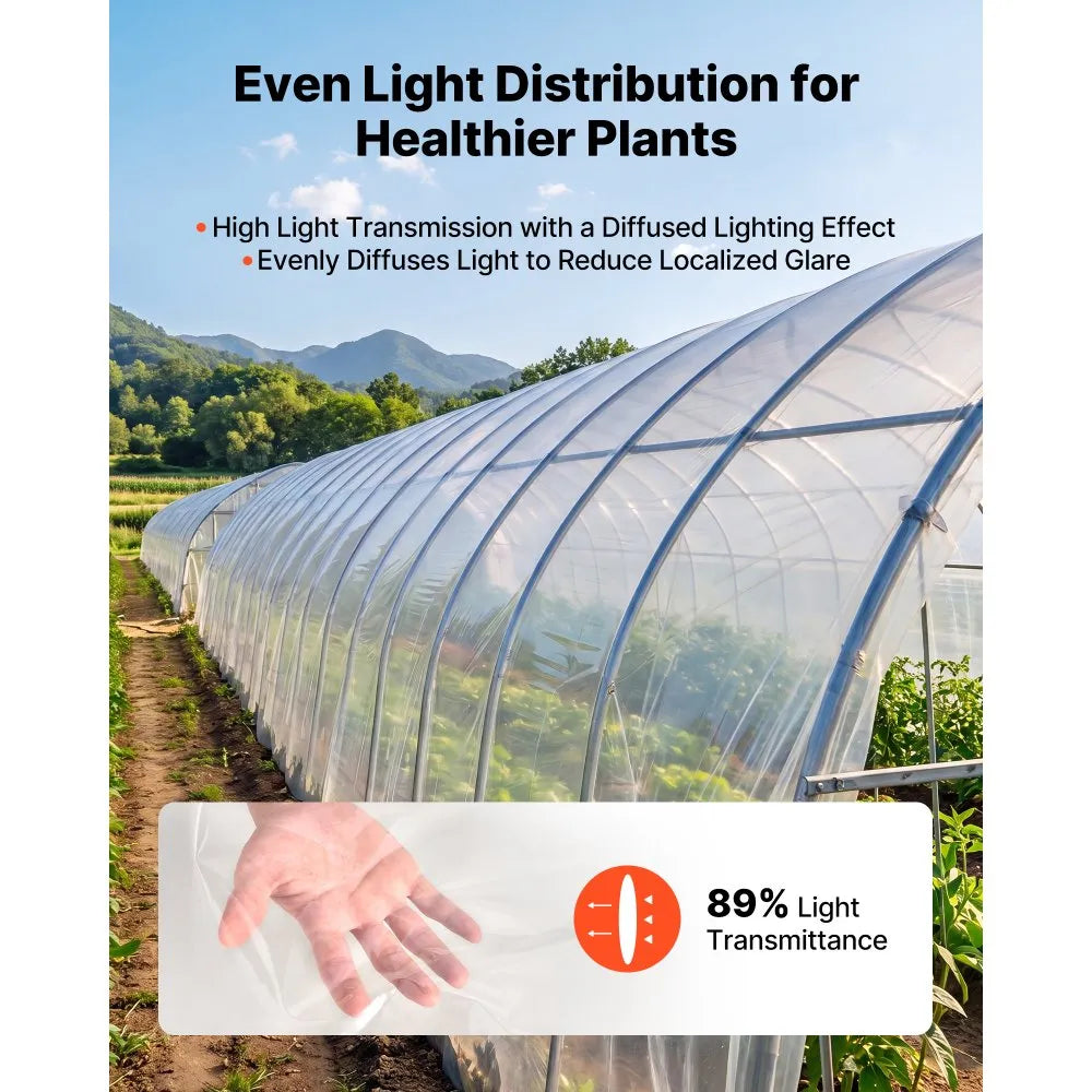 Greenhouse Plastic Sheeting 6 Mil, 6 x 100 ft Clear Polyethylene Film – Heavy Duty Garden & Hoop House Cover