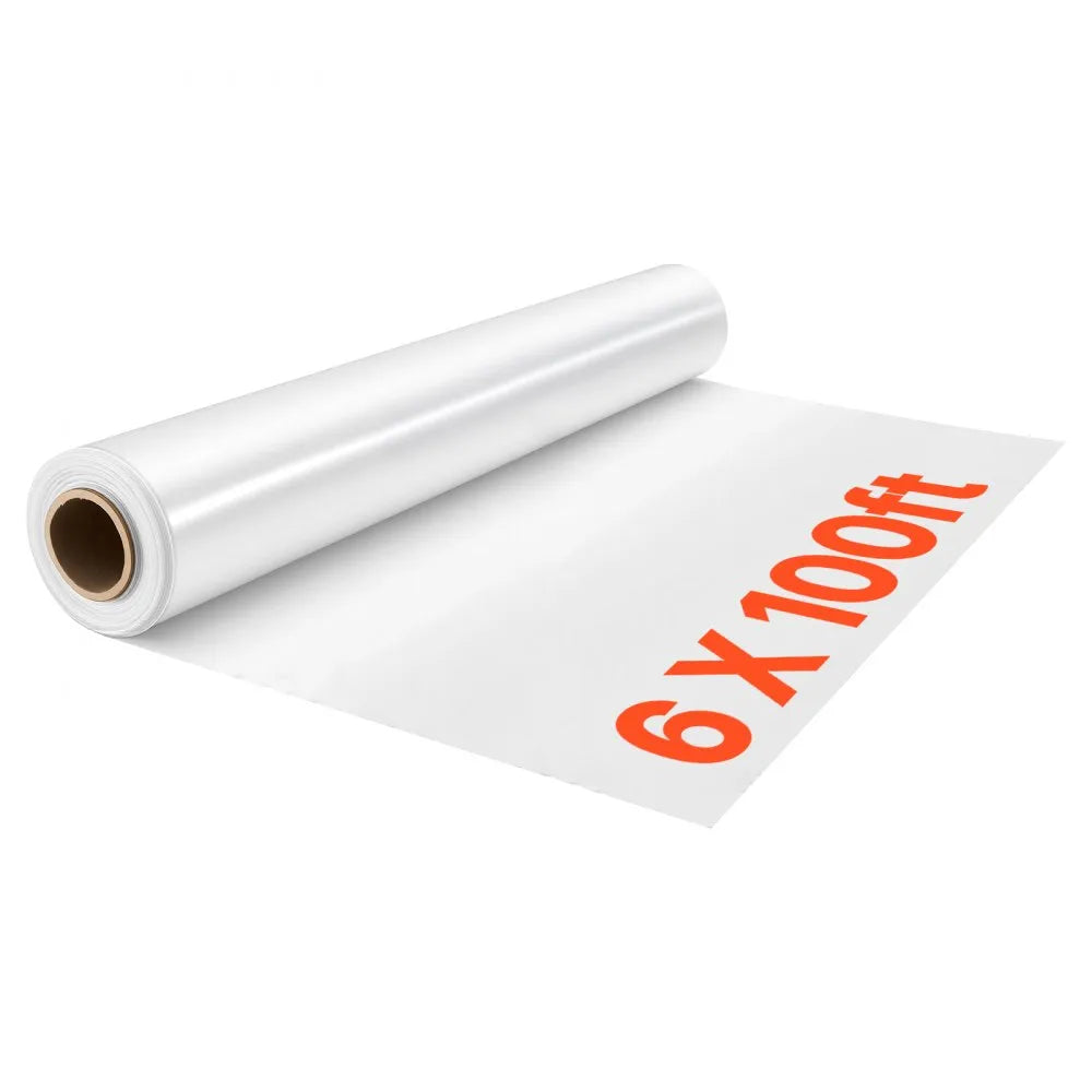 Greenhouse Plastic Sheeting 6 Mil, 6 x 100 ft Clear Polyethylene Film – Heavy Duty Garden & Hoop House Cover