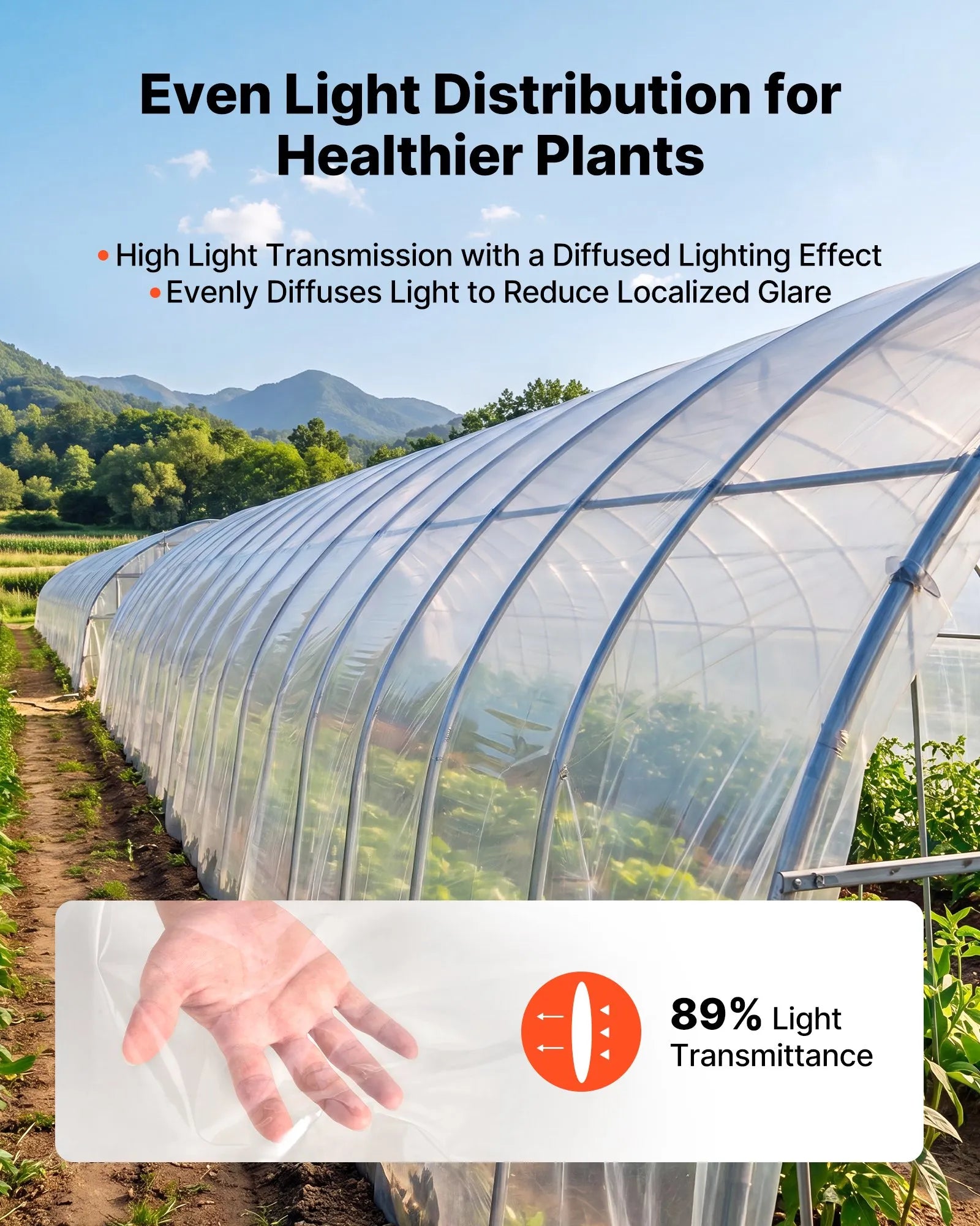 Greenhouse Plastic Sheeting 6 Mil, 6 x 100 ft Clear Polyethylene Film – Heavy Duty Garden & Hoop House Cover