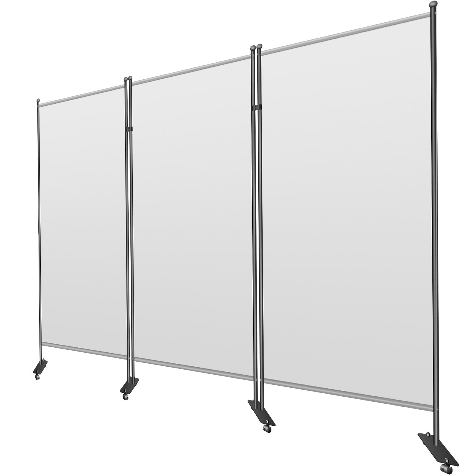 VEVOR Office Partition 89" W x 14" D x 73" H Room Divider Wall 3-Panel Office Divider Folding Portable Office Walls Dividers with Non-See-Through Fabric Room Partition Gray for Room Office Restaurant