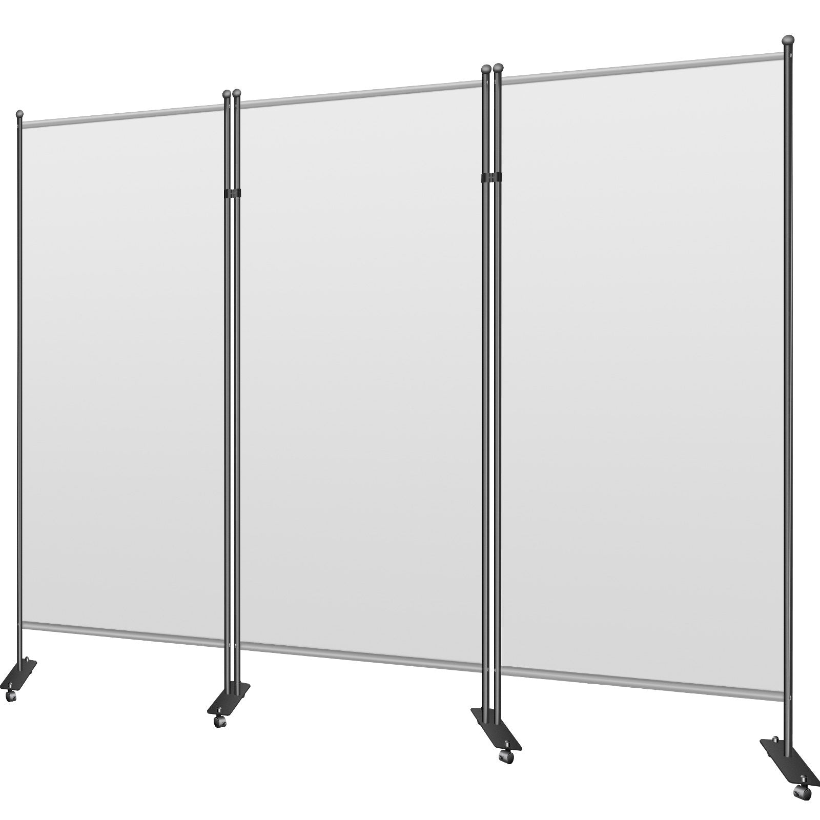 VEVOR Office Partition 89" W x 14" D x 73" H Room Divider Wall 3-Panel Office Divider Folding Portable Office Walls Dividers with Non-See-Through Fabric Room Partition Gray for Room Office Restaurant