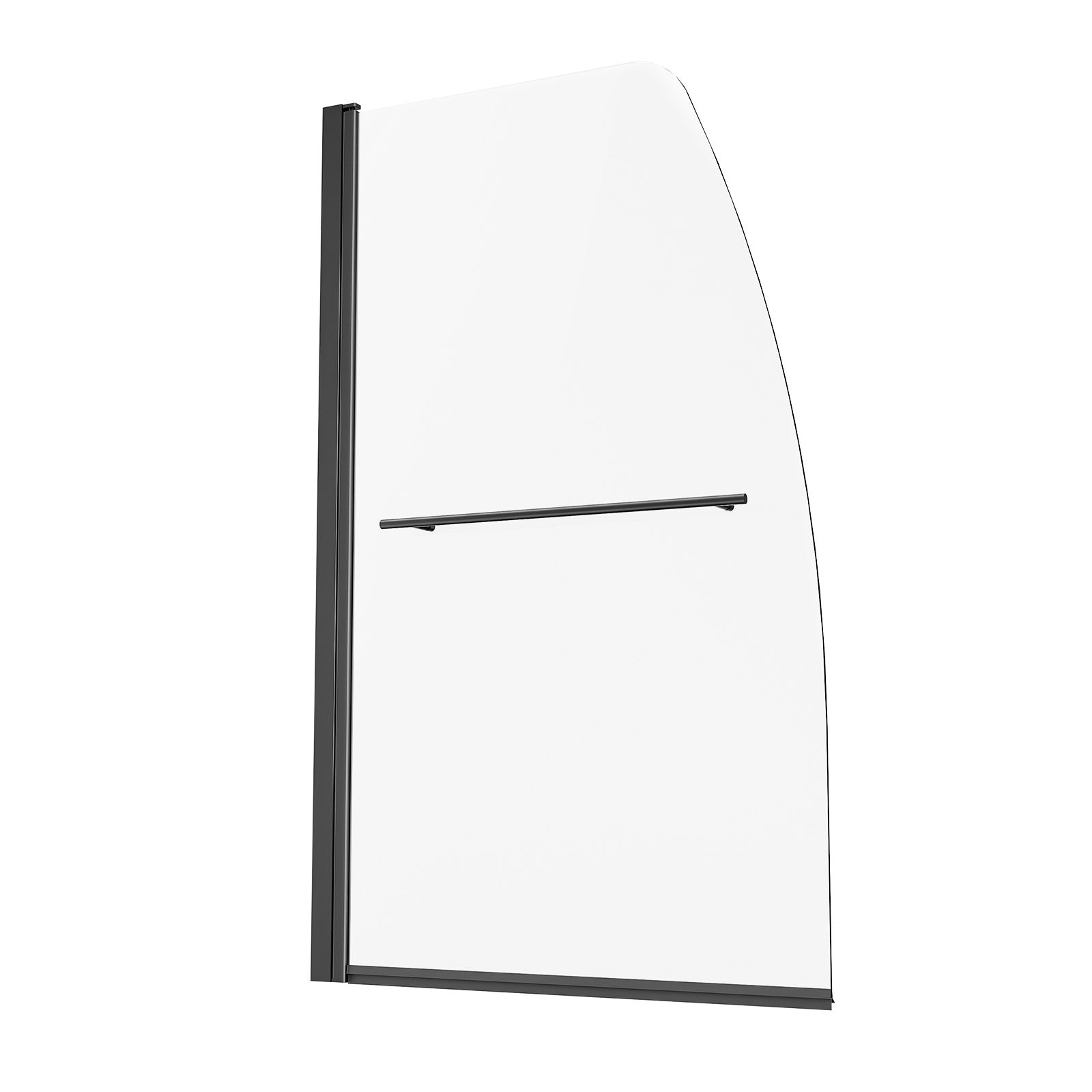 VEVOR Frameless Bathtub Shower Door 34 in. W x 55 in. H 180° Rotatable Door