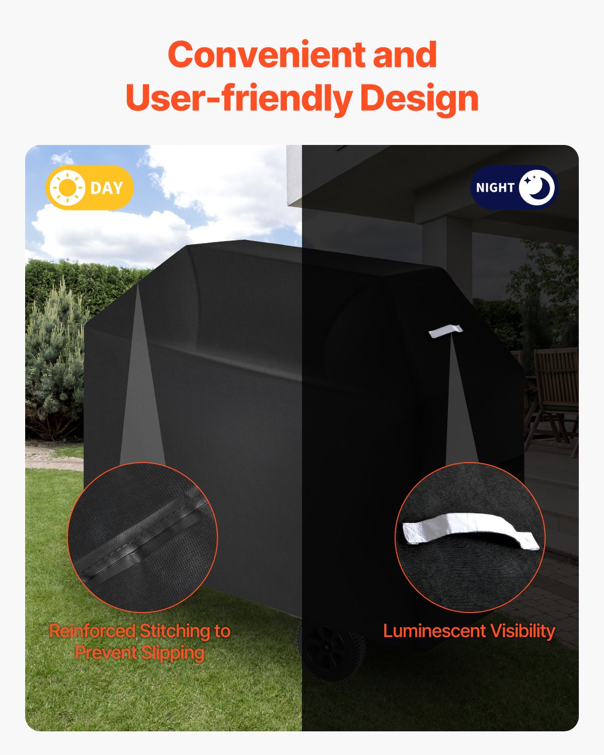 VEVOR 52 inch Grill Cover Heavy Duty BBQ Gas Grill Cover Outdoor Waterproof