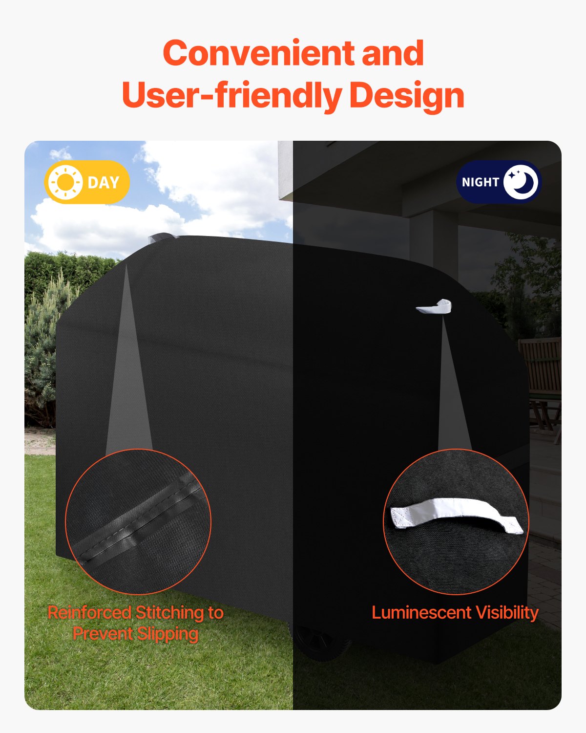 VEVOR 63 inch Grill Cover Heavy Duty BBQ Gas Grill Cover Outdoor Waterproof