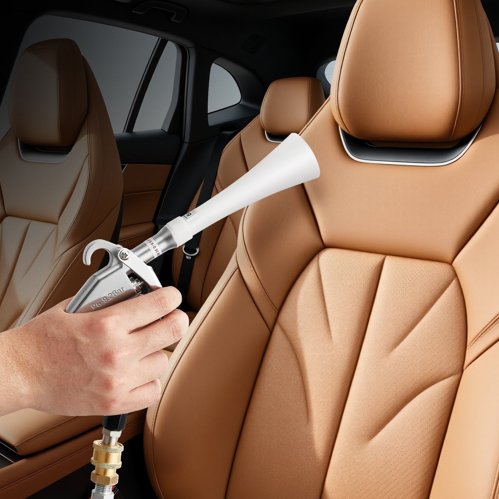 VEVOR Car Cleaning Gun 6-9.2 Bar High-Pressure Air Blow Gun 2 Nozzles Blast Dust