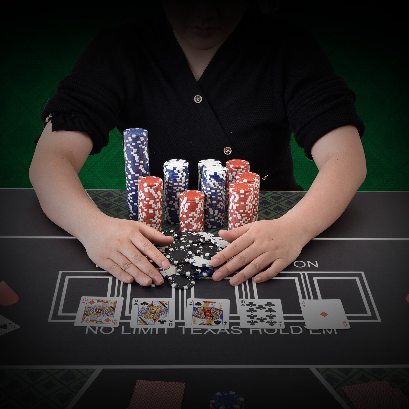 VEVOR Poker Chip Set, 500-Piece Poker Set, Complete Poker Playing Game Set with Aluminum Carrying Case, 11.5 Gram Casino Chips, Cards, Buttons and Dices, for Texas Hold'em, Blackjack, Gambling