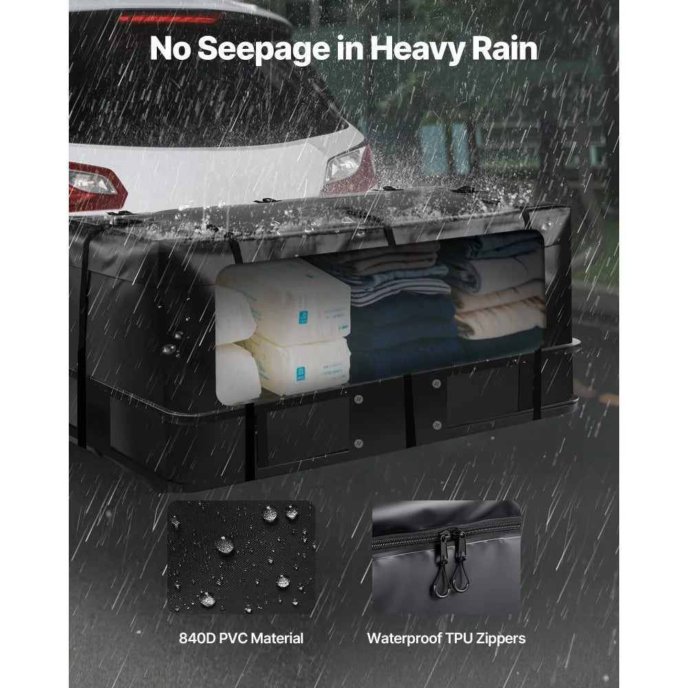 VEVOR Hitch Cargo Carrier Bag 59.84 x 23.9 x 24.02 in (20 Cu.ft) with 8 Straps