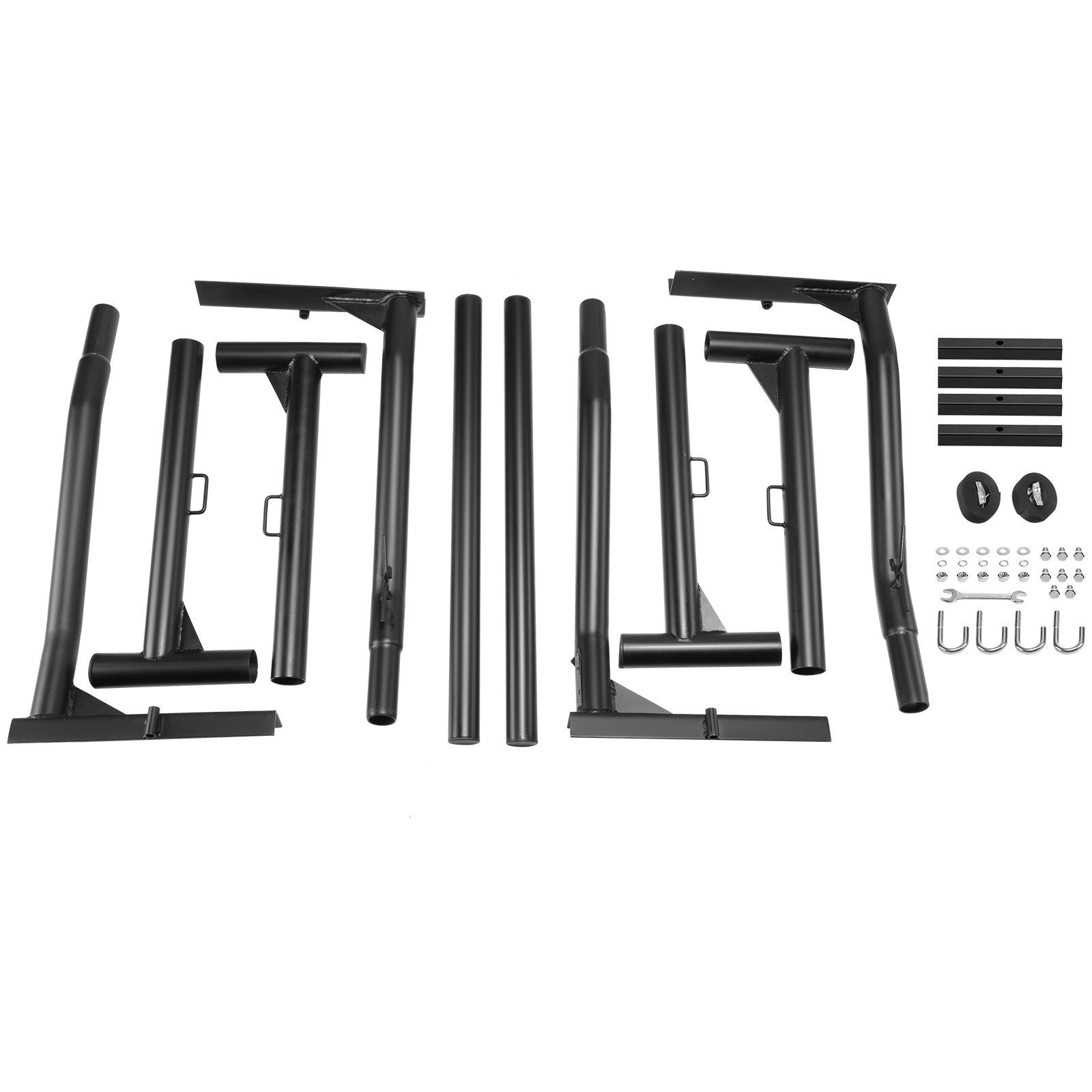 VEVOR Truck Rack, 46-71inch Width, 800 lbs Capacity, Extendable Steel Ladder Rack for Truck with 4 Non-Drilling J-bolts, Heavy Duty Truck Bed Rack Two-Bar Set for Kayak, Surfboard, Lumber, Ladder