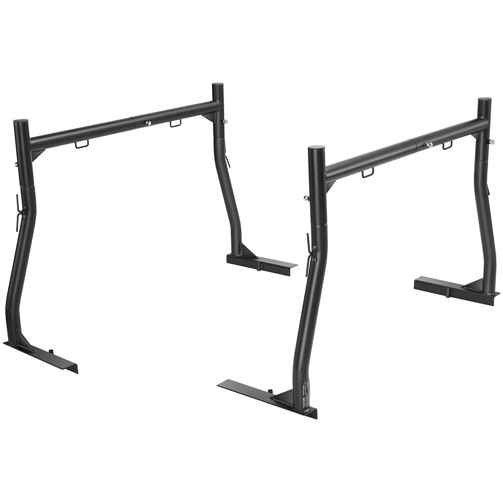 VEVOR Truck Rack, 46-71inch Width, 800 lbs Capacity, Extendable Steel Ladder Rack for Truck with 4 Non-Drilling J-bolts, Heavy Duty Truck Bed Rack Two-Bar Set for Kayak, Surfboard, Lumber, Ladder