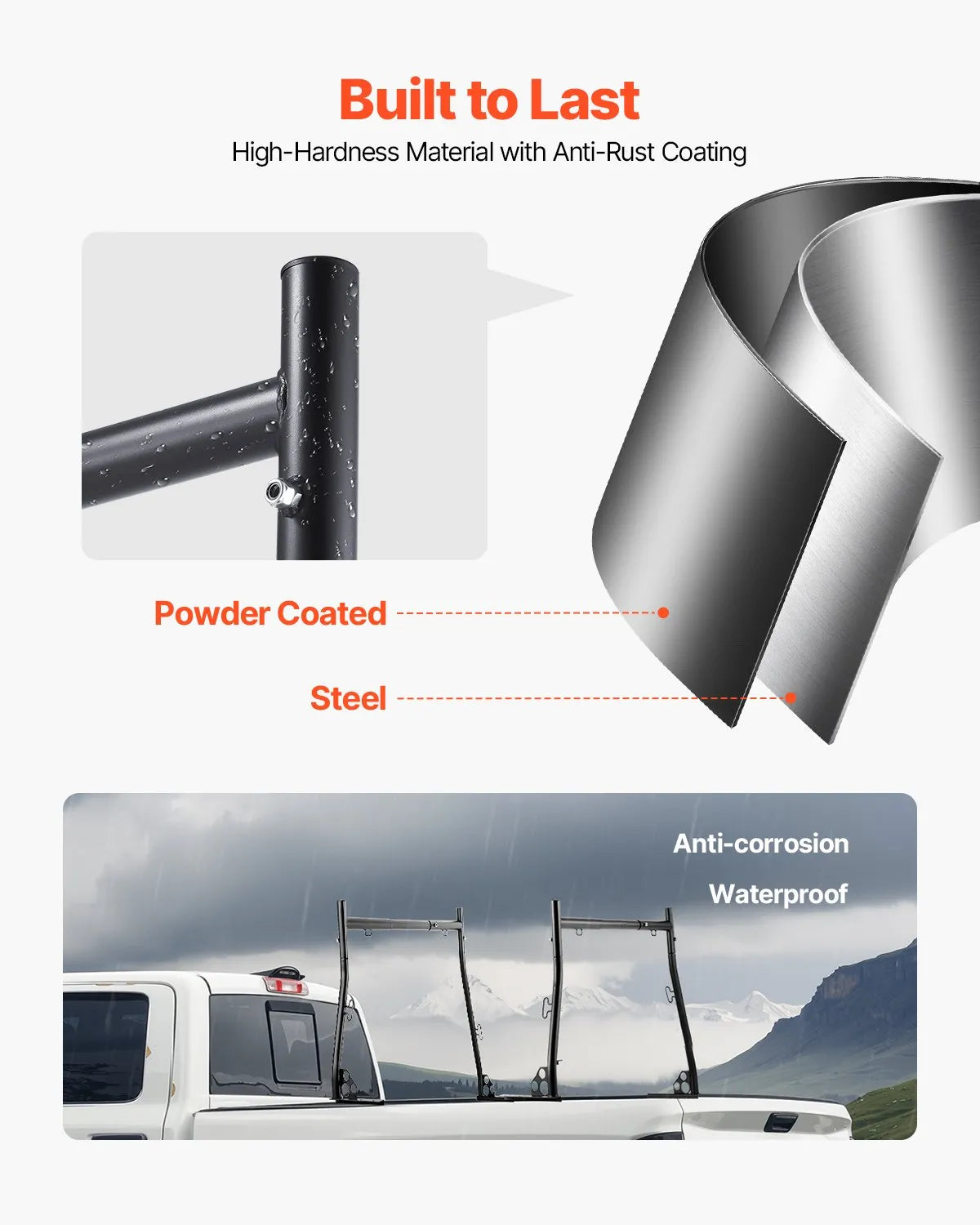 VEVOR Truck Ladder Rack Universal Cargo Rack 800 lbs Capacity for Large Cargo