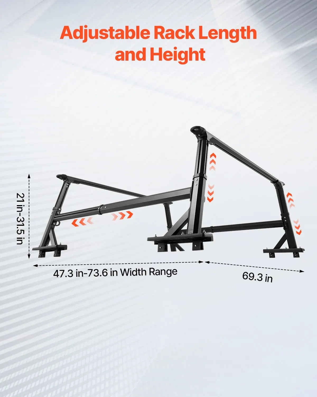 VEVOR Truck Ladder Rack Non-Drilling Bed Rack 800 lbs Capacity for Large Cargo