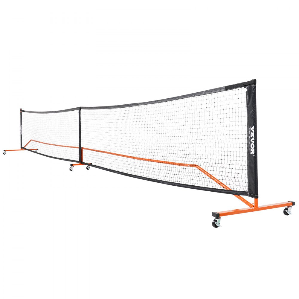 VEVOR Pickleball Net Set, 22FT Regulation Size Portable Pickleball System with Bags, Balls, Paddles, Wheels, and Court Lines, Weather Resistant Metal Frame & PE Net, for Outdoor Backyard Driveway