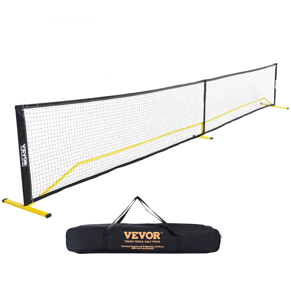 VEVOR Portable Pickleball Net System, 22FT Regulation Size Net, Weather Resistant Steady Metal Frame & Strong PE Net, Outdoor Game Sports Net with Carrying Bag, Easy Setup, Play in Backyard Driveway