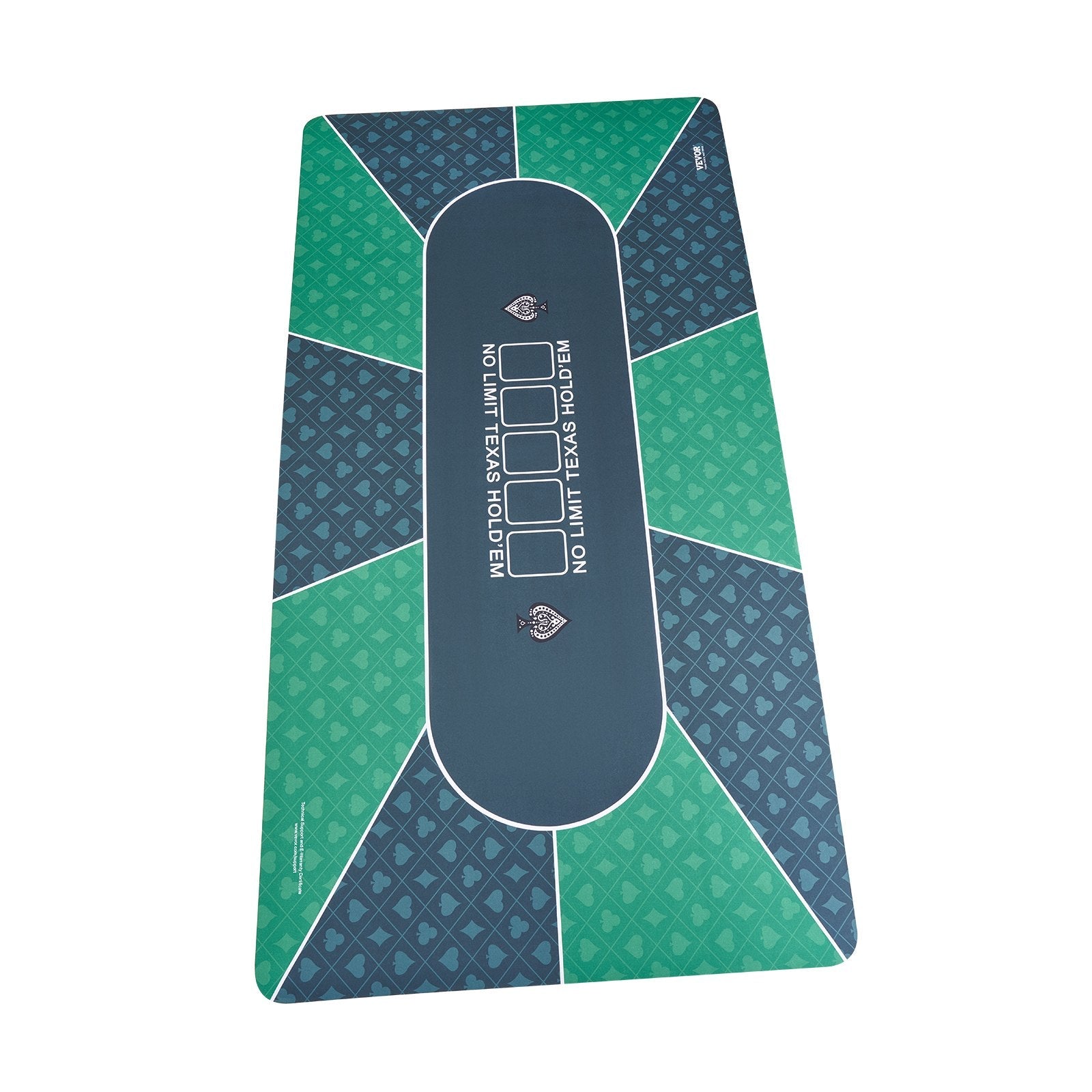 VEVOR Poker Table Top 70 x 35 Inch Poker Mat 6-8 Players Foldable with Bag Green