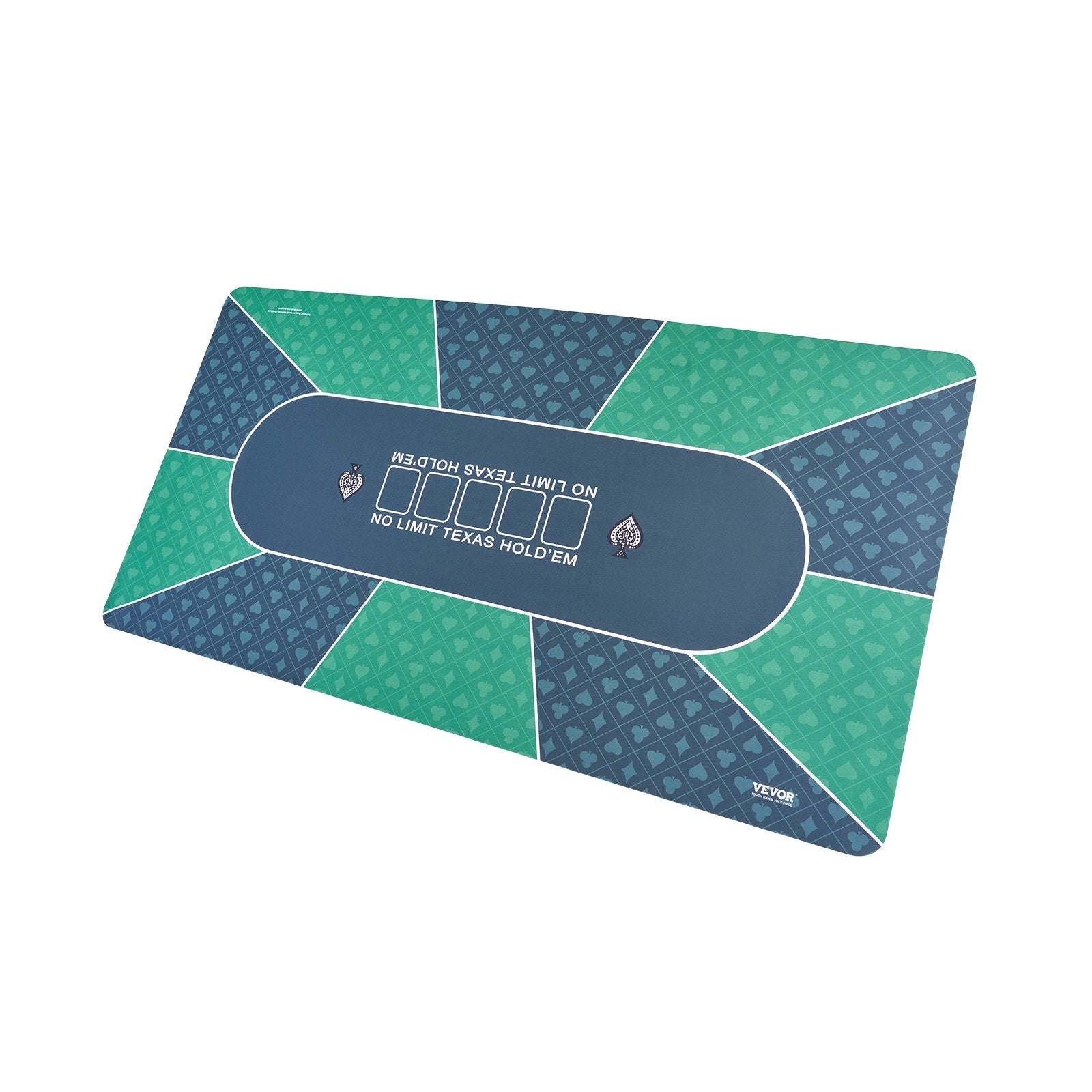 VEVOR Poker Table Top 70 x 35 Inch Poker Mat 6-8 Players Foldable with Bag Green