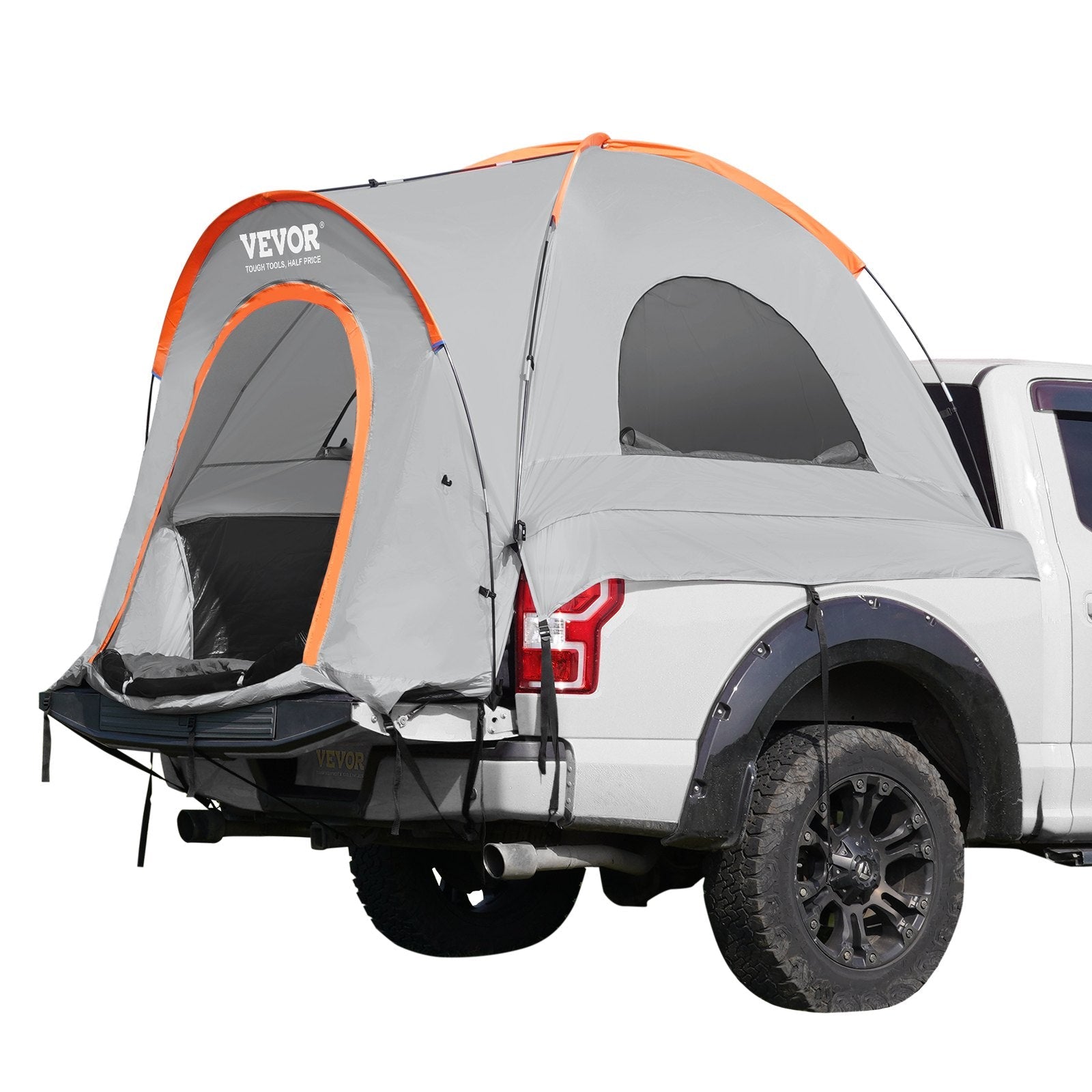 VEVOR Truck Bed Tent, 5.5'-6' Pickup Truck Tent with Rain Layer and Carry Bag, Waterproof PU2000mm Double Layer Truck Tent for Camping, Accommodate 2-3 Person, for Camping Traveling Outdoor Activities