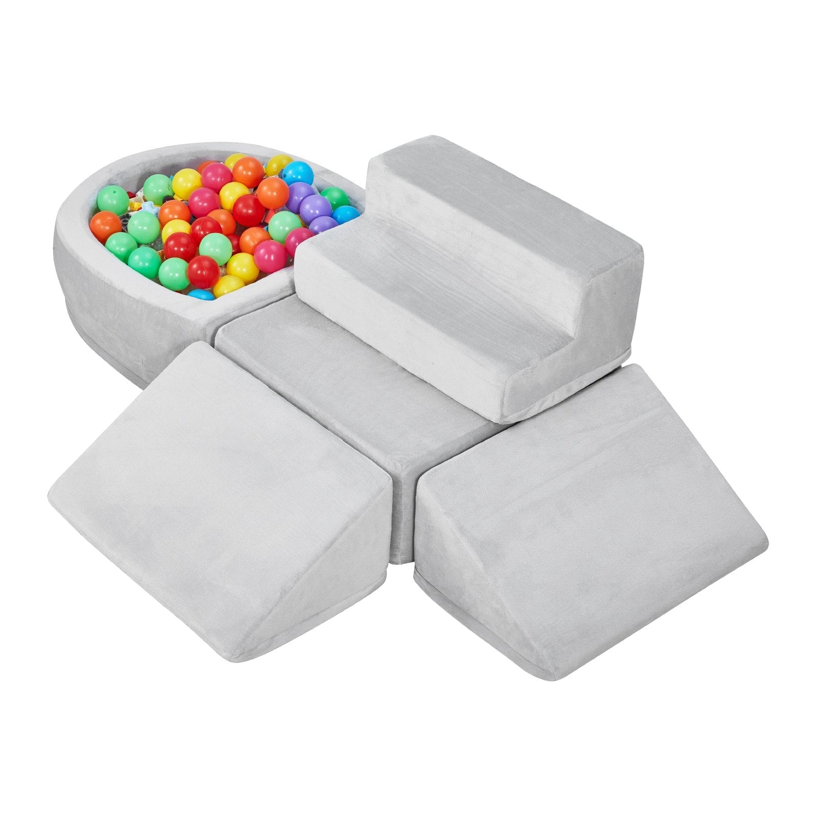 VEVOR Climbing Toys 5 Piece Foam Climbing Blocks with Ball Pit for Toddlers