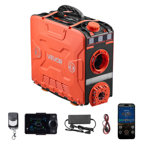 8KW Portable Diesel Air Heater with Bluetooth App, Remote Control & LCD Screen – 12V/110V
